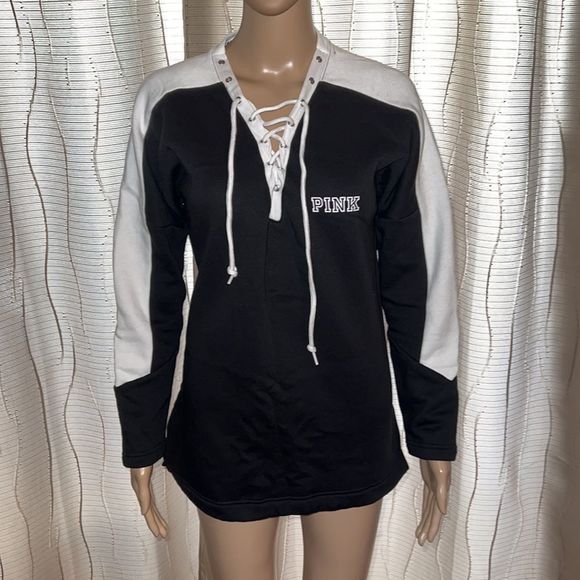 PINK Victoria’s Secret Rose Lace Up Varsity Sweetheart - Picture 2 of 7